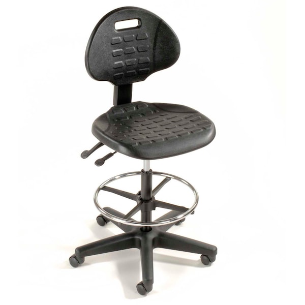 Global Industrial Black 5-Way Adjustable Ergonomic Stool, 225 Lbs Capacity - 250626