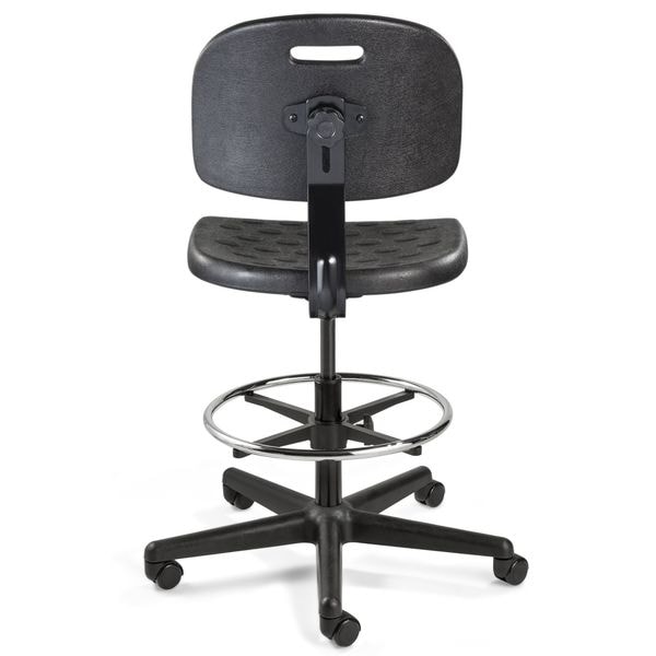 Bevco Task Chair Drafting Chair, No Arms, 22-1/2" to 32" Height, Polyurethane, Black - V7507HC