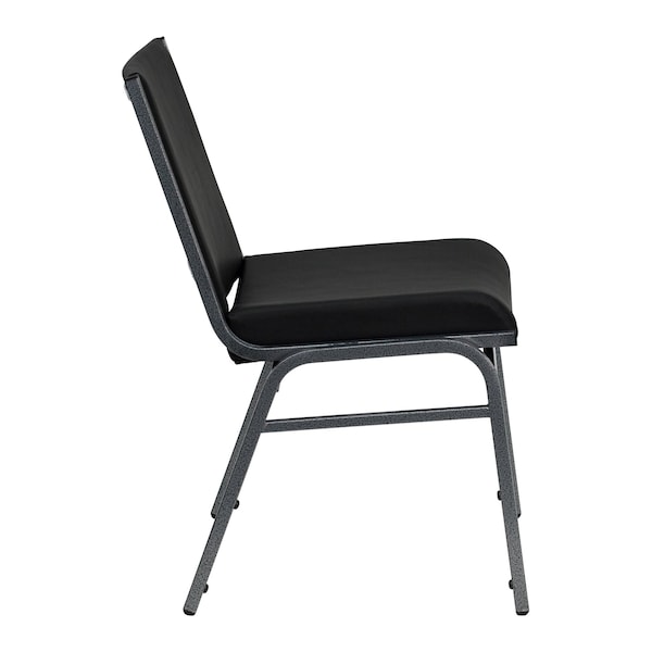 Flash Furniture Heavy Duty Black Vinyl Stack Chair - XU-60153-BK-VYL-GG