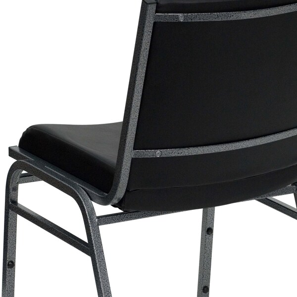 Flash Furniture Heavy Duty Black Vinyl Stack Chair - XU-60153-BK-VYL-GG