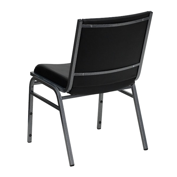 Flash Furniture Heavy Duty Black Vinyl Stack Chair - XU-60153-BK-VYL-GG