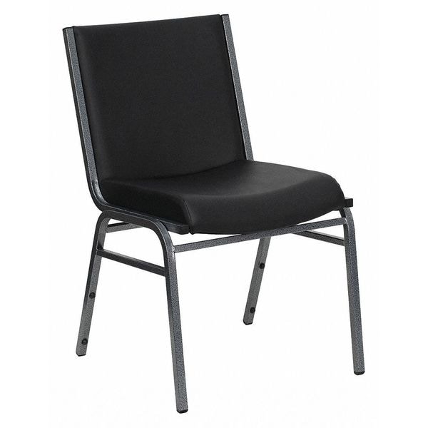 Flash Furniture Heavy Duty Black Vinyl Stack Chair - XU-60153-BK-VYL-GG