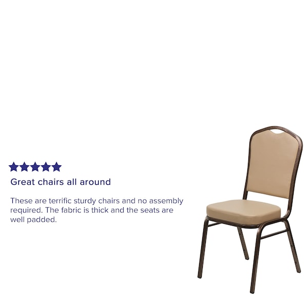 Flash Furniture Hercules Banquet Chair, Tan Back, 17-1/4 in W 20-1/4" L 38" H, Vinyl Seat - FD-C01-COPPER-TN-VY-GG