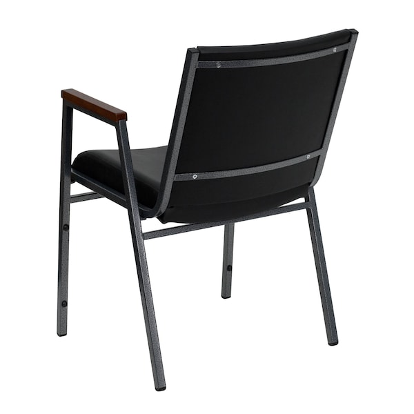 Flash Furniture Stack Armchair, Blk Frame Fnsh, Blk Vinyl - XU-60154-BK-VYL-GG