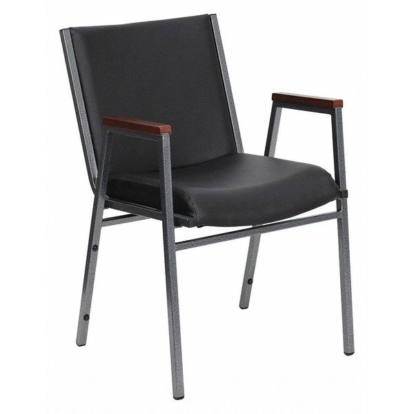 Flash Furniture Stack Armchair, Blk Frame Fnsh, Blk Vinyl - XU-60154-BK-VYL-GG