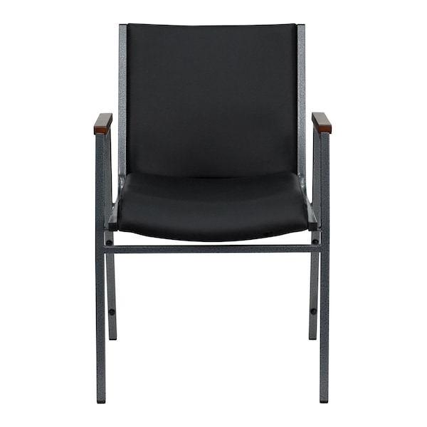 Flash Furniture Stack Armchair, Blk Frame Fnsh, Blk Vinyl - XU-60154-BK-VYL-GG