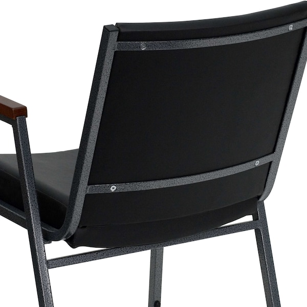 Flash Furniture Stack Armchair, Blk Frame Fnsh, Blk Vinyl - XU-60154-BK-VYL-GG