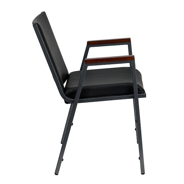 Flash Furniture Stack Armchair, Blk Frame Fnsh, Blk Vinyl - XU-60154-BK-VYL-GG