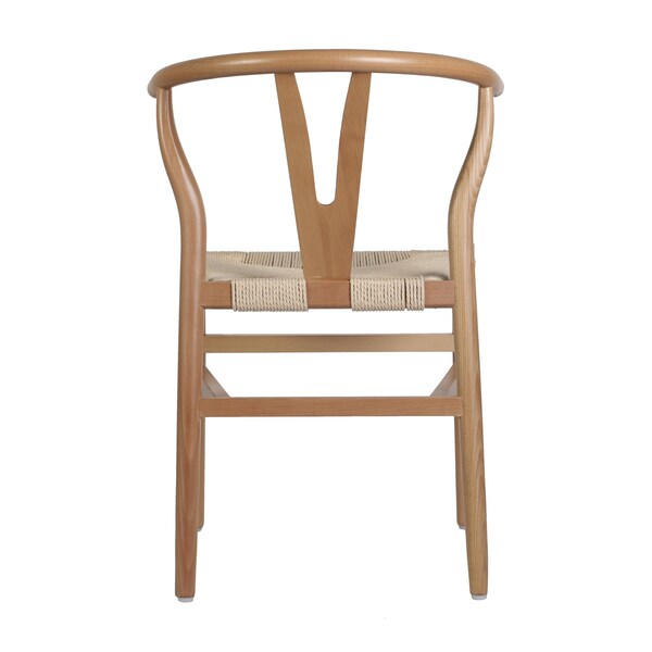 Flash Furniture Logan Wishbone Style Wood and Kraft Paper Stackable Dining Chair with Oak/Natural Finish, 2PK - 2-ZH-8101YS-OAK-NAT-GG