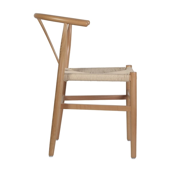Flash Furniture Logan Wishbone Style Wood and Kraft Paper Stackable Dining Chair with Oak/Natural Finish, 2PK - 2-ZH-8101YS-OAK-NAT-GG