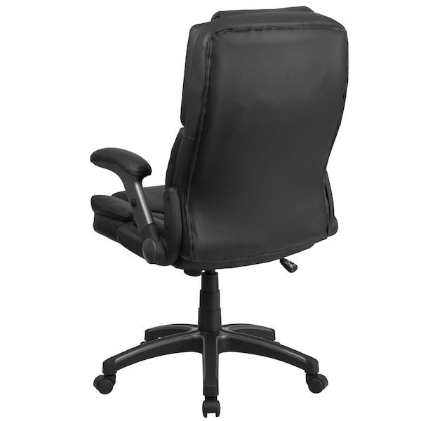 Flash Furniture Contemporary Chair Black High Back Exec Chair, Adjustable Arms, 19-3/4" to 22-1/2" Height, Metal - BT-90275H-GG