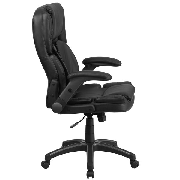 Flash Furniture Contemporary Chair Black High Back Exec Chair, Adjustable Arms, 19-3/4" to 22-1/2" Height, Metal - BT-90275H-GG