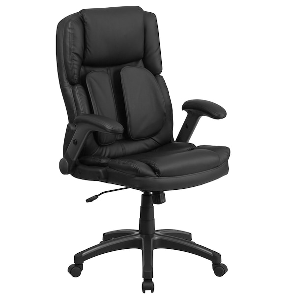 Flash Furniture Contemporary Chair Black High Back Exec Chair, Adjustable Arms, 19-3/4" to 22-1/2" Height, Metal - BT-90275H-GG