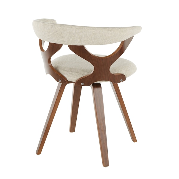 Lumisource Gardenia Dining/Accent Chair in Walnut and Cream Fabric - CH-GARD WLCR