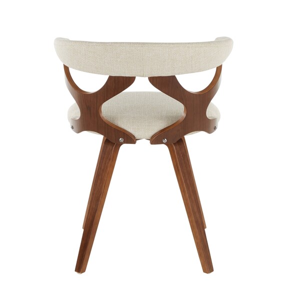 Lumisource Gardenia Dining/Accent Chair in Walnut and Cream Fabric - CH-GARD WLCR