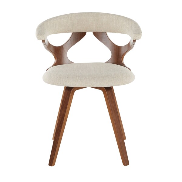 Lumisource Gardenia Dining/Accent Chair in Walnut and Cream Fabric - CH-GARD WLCR