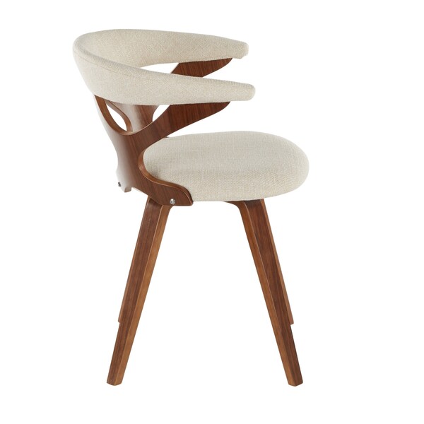 Lumisource Gardenia Dining/Accent Chair in Walnut and Cream Fabric - CH-GARD WLCR