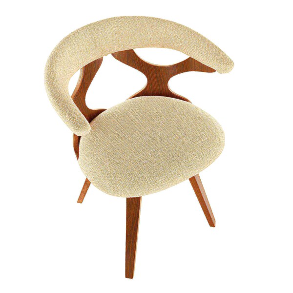 Lumisource Gardenia Dining/Accent Chair in Walnut and Cream Fabric - CH-GARD WLCR