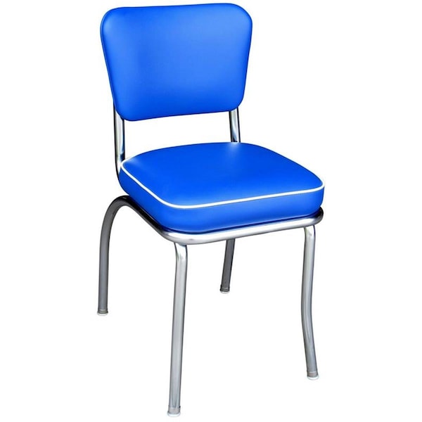 Richardson Seating Corp Richardson Seating Corp 4210RBL 4210 Diner Chair -Royal Blue- with 2 in. Box Seat -  Chrome - Royal Blue - 4210RBL