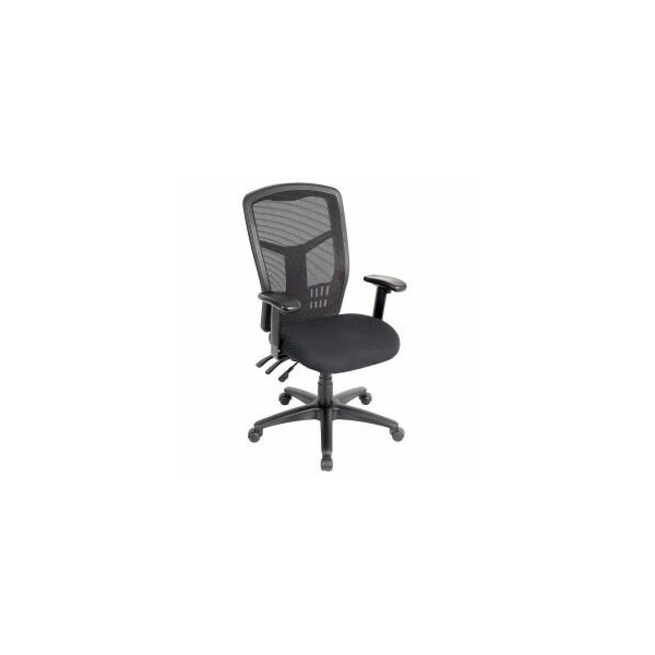 Global Equipment Interion    Mesh Office Chair With 23-1/2"H Back   Adjustable Arms, Fabric, Black - A90342TMI+38L1