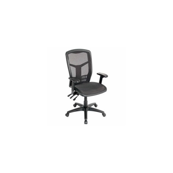 Global Equipment Interion    Office Chair With High Back   Adjustable Arms, Mesh, Black - A93342TMF+38L3