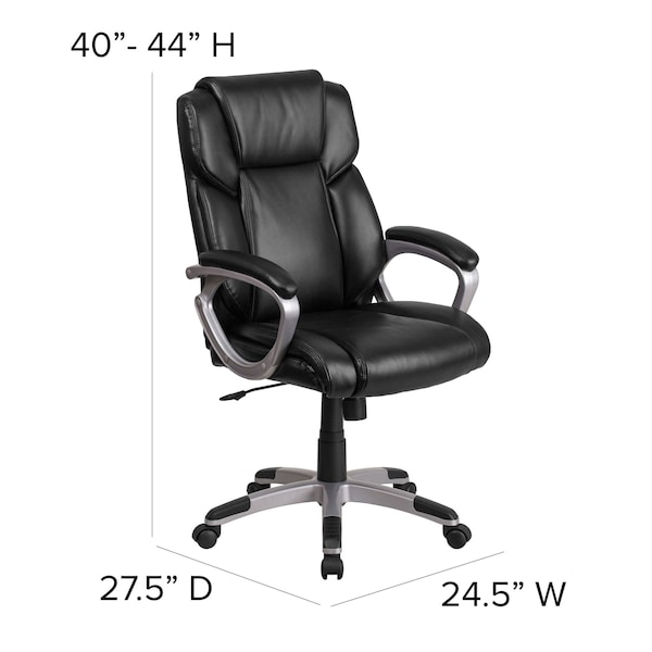 Flash Furniture Executive Chair, Mid-Back, Black Lthr - GO-2236M-BK-GG