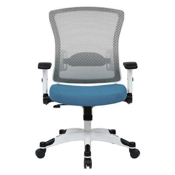 Office Star Managerial Chair Desk Chair, Adjustable Arms, 17-3/4" to 20-1/4" Height, Fabric, Blue - 317W-W1C1F2W-7