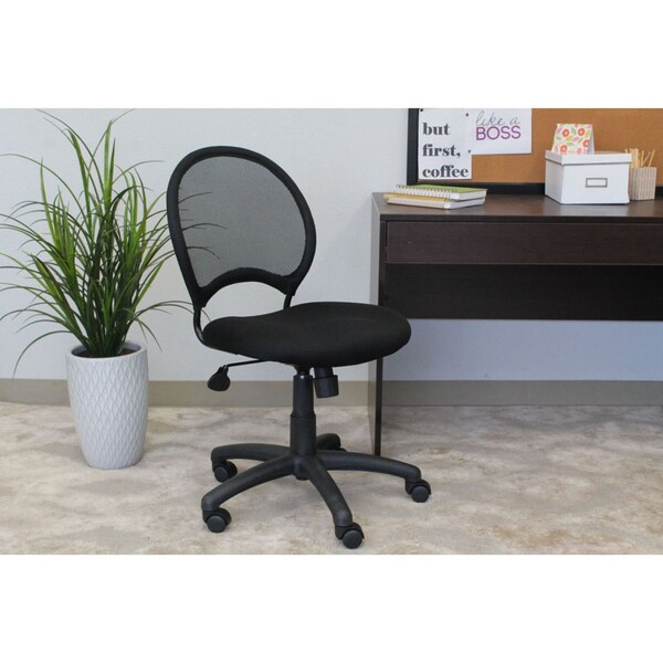 Boss Chair, 25 in W 25" L 38-1/2" H, Armless, Mesh Seat - B6215