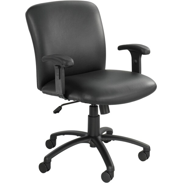 Safco Uber Task Chair, Black Seat, Seat: 20-3/4" L 40-1/2" H, Vinyl Seat - 3491BV