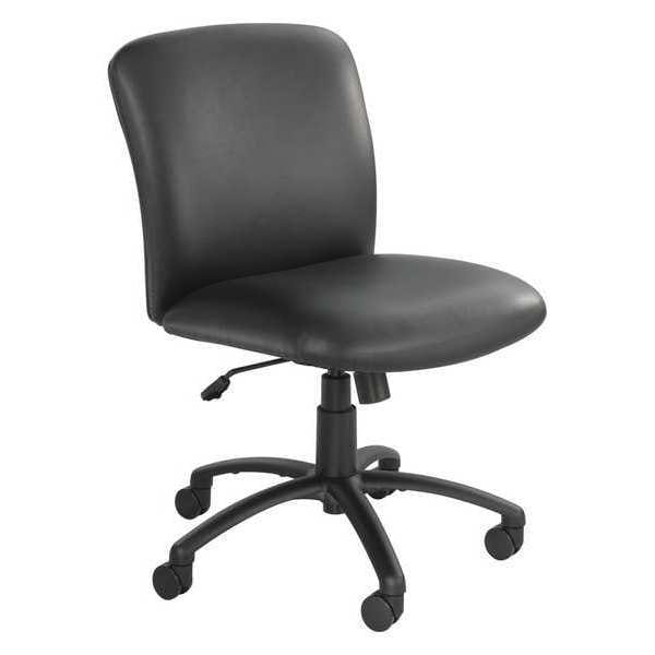Safco Uber Task Chair, Black Seat, Seat: 20-3/4" L 40-1/2" H, Vinyl Seat - 3491BV