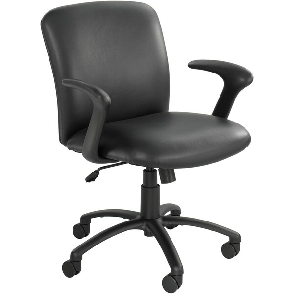 Safco Uber Task Chair, Black Seat, Seat: 20-3/4" L 40-1/2" H, Vinyl Seat - 3491BV