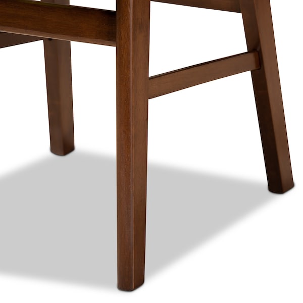 Baxton Studio Euclid Mid-Century Modern Sand Fabric and Walnut Brown Finished Wood 2-Piece Dining Chair Set - 184-11648-ZORO