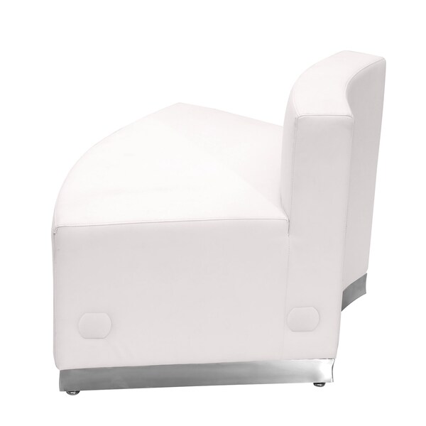 Flash Furniture Hercules Alon Convex Chair, White Back, 41-1/2 in W 25-1/4" L 27" H, Leather Seat - ZB-803-OUTSEAT-WH-GG
