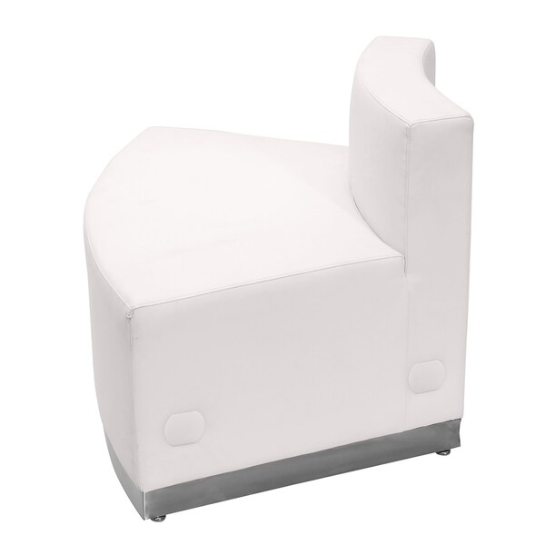 Flash Furniture Hercules Alon Convex Chair, White Back, 41-1/2 in W 25-1/4" L 27" H, Leather Seat - ZB-803-OUTSEAT-WH-GG