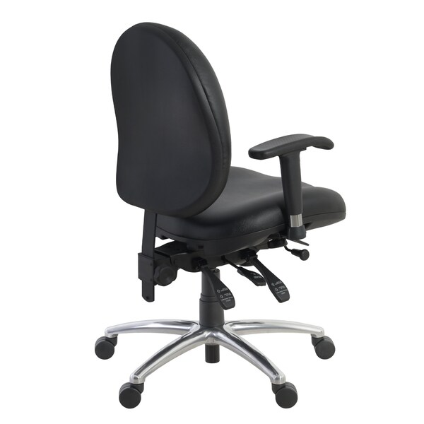Regency Conley 24/7 Vinyl Office Chair Big & Tall 400lb Max Weight, Adjstbl Back & Seat Height W/ Whls, Blk - 247-VAM-BK