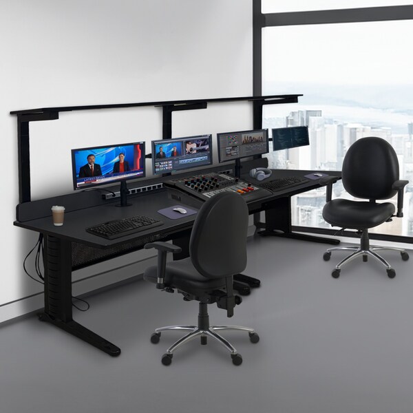Regency Conley 24/7 Vinyl Office Chair Big & Tall 400lb Max Weight, Adjstbl Back & Seat Height W/ Whls, Blk - 247-VAM-BK