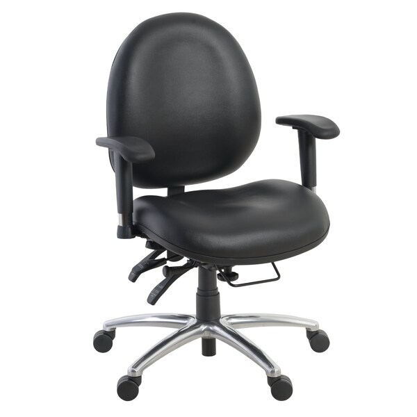 Regency Conley 24/7 Vinyl Office Chair Big & Tall 400lb Max Weight, Adjstbl Back & Seat Height W/ Whls, Blk - 247-VAM-BK
