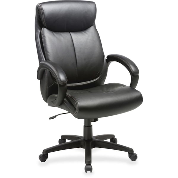 Lorell 28x 31.8 x 45.5 in. High Back Leather Chair - Black - LO465127