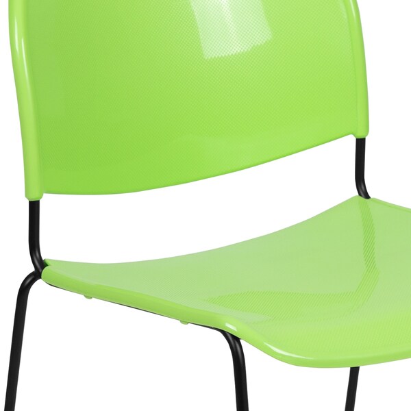 Flash Furniture Green Plastic Stack Chair, PK5 - 5-RUT-188-GN-GG