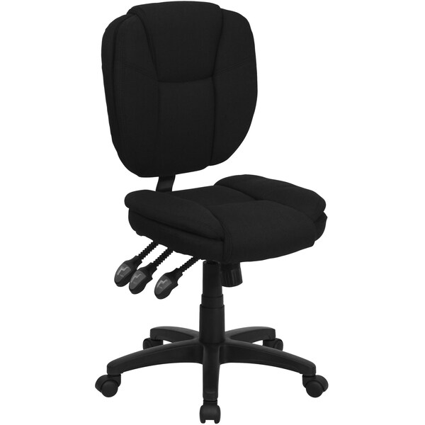 Flash Furniture Fabric Contemporary Chair, 18-1/4" to 21-1/2", Black Fabric - GO-930F-BK-GG
