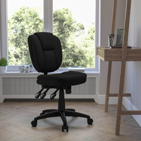 Flash Furniture Fabric Contemporary Chair, 18-1/4" to 21-1/2", Black Fabric - GO-930F-BK-GG