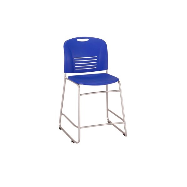 Safco Vy Counter Height Chair, Blue Back, 18 in W 22" L 42" H - 4296BU
