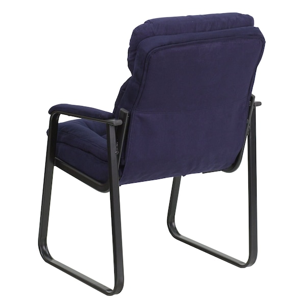 Flash Furniture Contemporary Executive Side Reception Chair, Black Back, 24 in W 26" L 36" H, Curved Padded - GO-1156-NVY-GG