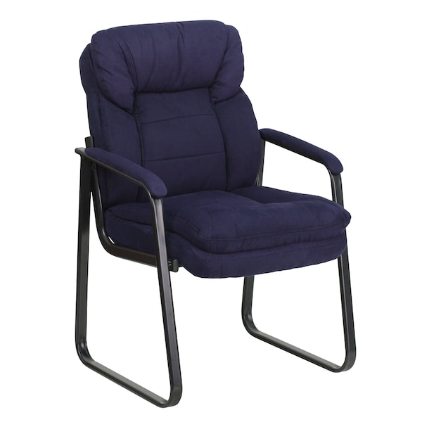 Flash Furniture Contemporary Executive Side Reception Chair, Black Back, 24 in W 26" L 36" H, Curved Padded - GO-1156-NVY-GG