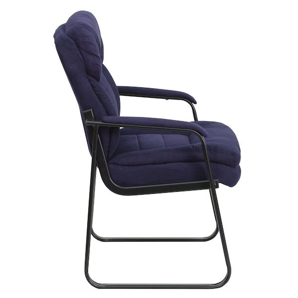 Flash Furniture Contemporary Executive Side Reception Chair, Black Back, 24 in W 26" L 36" H, Curved Padded - GO-1156-NVY-GG