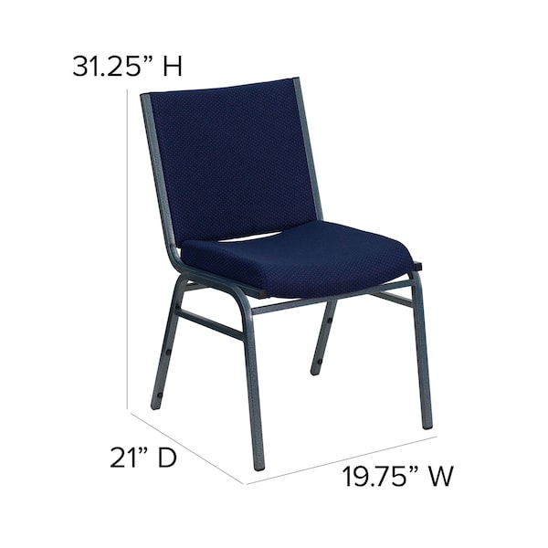 Flash Furniture Fabric Stack Chair, Navy - XU-60153-NVY-GG