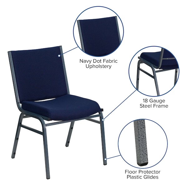 Flash Furniture Fabric Stack Chair, Navy - XU-60153-NVY-GG