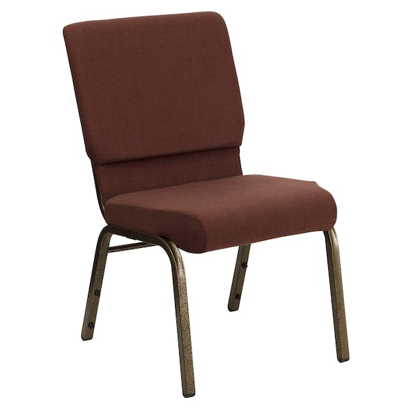 Flash Furniture Hercules Church Chair, Brown Back, 19-1/4 in W 25" L 33-1/4" H, Fabric Seat - FD-CH02185-GV-10355-GG