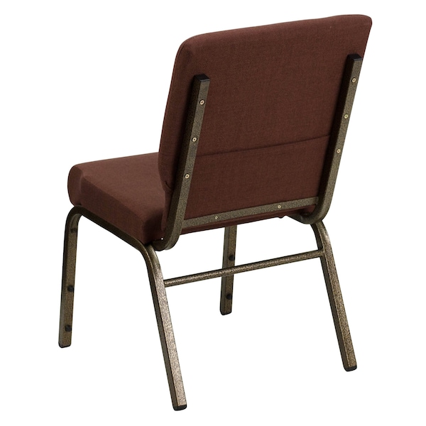 Flash Furniture Hercules Church Chair, Brown Back, 19-1/4 in W 25" L 33-1/4" H, Fabric Seat - FD-CH02185-GV-10355-GG