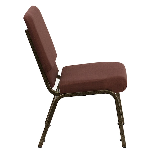 Flash Furniture Hercules Church Chair, Brown Back, 19-1/4 in W 25" L 33-1/4" H, Fabric Seat - FD-CH02185-GV-10355-GG